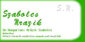szabolcs mrazik business card